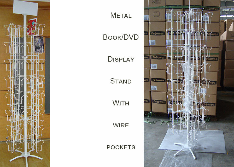 96 Iron Wire Pockets Greeting Card Display Stand , DVD Greeting Card Display Spinner