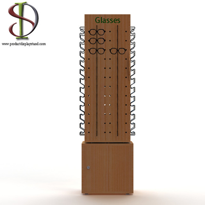 Cửa hàng kính mắt Oem Màn hình bán lẻ bằng gỗ Giá đỡ 4 mặt Sàn Mdf có đế xoay