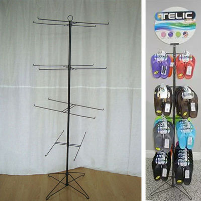 Dép Flip Flops Kim loại Sàn đứng Tùy chỉnh giày Spinner Display Rack